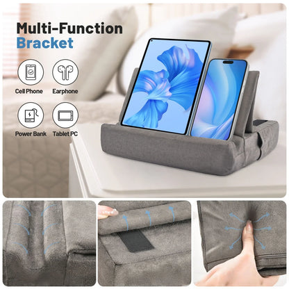 Tablet Pillow Stand for Lap Soft Holder Bed Desk Floor Foldable Multi-Angle Support Tablet Phone Holder for 4-13inch IPad Tablet