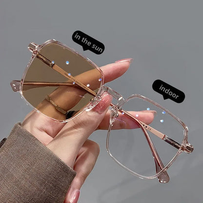 Men Women Trendy Oversized Sunglasses Outdoor Travel Smart Color Changing Photochromic Sun Glasses Unisex Large Eyewear Shades
