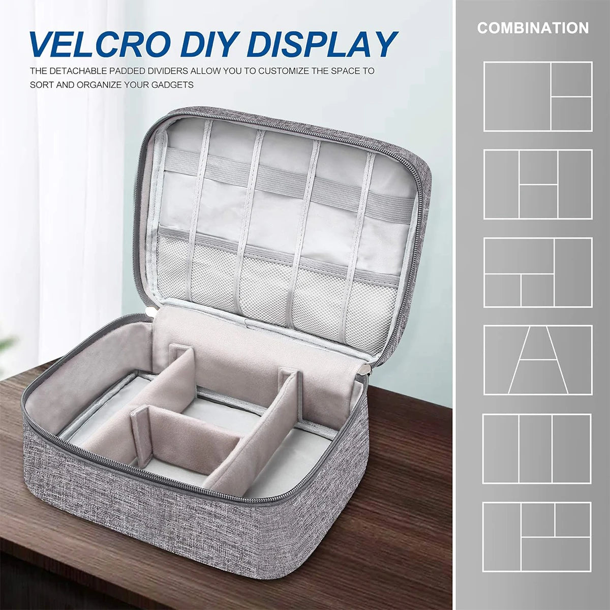 Storage bags and travel storage bags are suitable for electronic accessories, cosmetics, power cords, and portable power banks