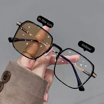 Men Women Trendy Oversized Sunglasses Outdoor Travel Smart Color Changing Photochromic Sun Glasses Unisex Large Eyewear Shades
