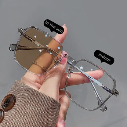Men Women Trendy Oversized Sunglasses Outdoor Travel Smart Color Changing Photochromic Sun Glasses Unisex Large Eyewear Shades