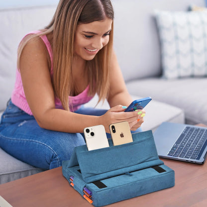Tablet Pillow Stand for Lap Soft Holder Bed Desk Floor Foldable Multi-Angle Support Tablet Phone Holder for 4-13inch IPad Tablet