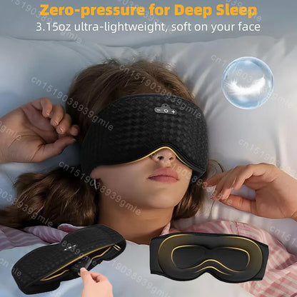 3D Sleeping Eye Mask Bluetooth Music Wireless Headphones Breathable Light Blocking Air Travel Smart Elastic Sleep Headband