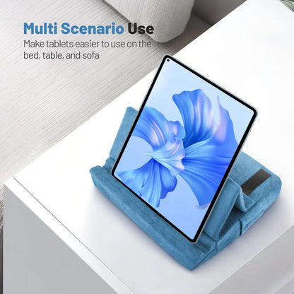 Tablet Pillow Stand for Lap Soft Holder Bed Desk Floor Foldable Multi-Angle Support Tablet Phone Holder for 4-13inch IPad Tablet