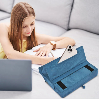 Tablet Pillow Stand for Lap Soft Holder Bed Desk Floor Foldable Multi-Angle Support Tablet Phone Holder for 4-13inch IPad Tablet