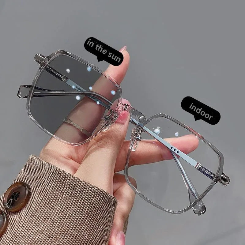 Men Women Trendy Oversized Sunglasses Outdoor Travel Smart Color Changing Photochromic Sun Glasses Unisex Large Eyewear Shades