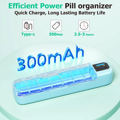Smart Pill Organizer with Alarm & Bluetooth APP, Weekly Travel Pill Box 7 Day, Portable Pill Reminder for Medicines Vitamins