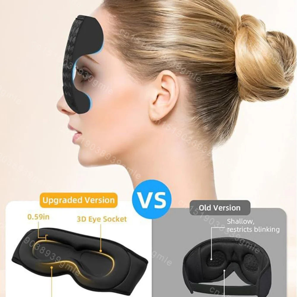 3D Sleeping Eye Mask Bluetooth Music Wireless Headphones Breathable Light Blocking Air Travel Smart Elastic Sleep Headband