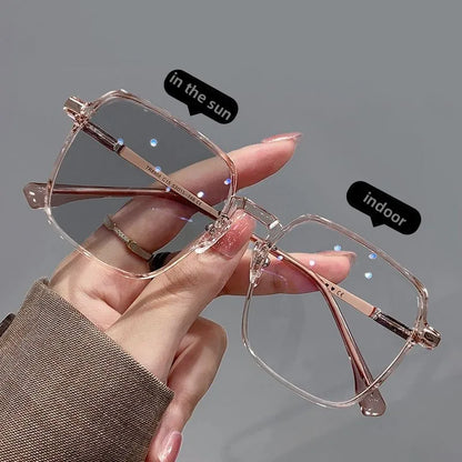 Men Women Trendy Oversized Sunglasses Outdoor Travel Smart Color Changing Photochromic Sun Glasses Unisex Large Eyewear Shades