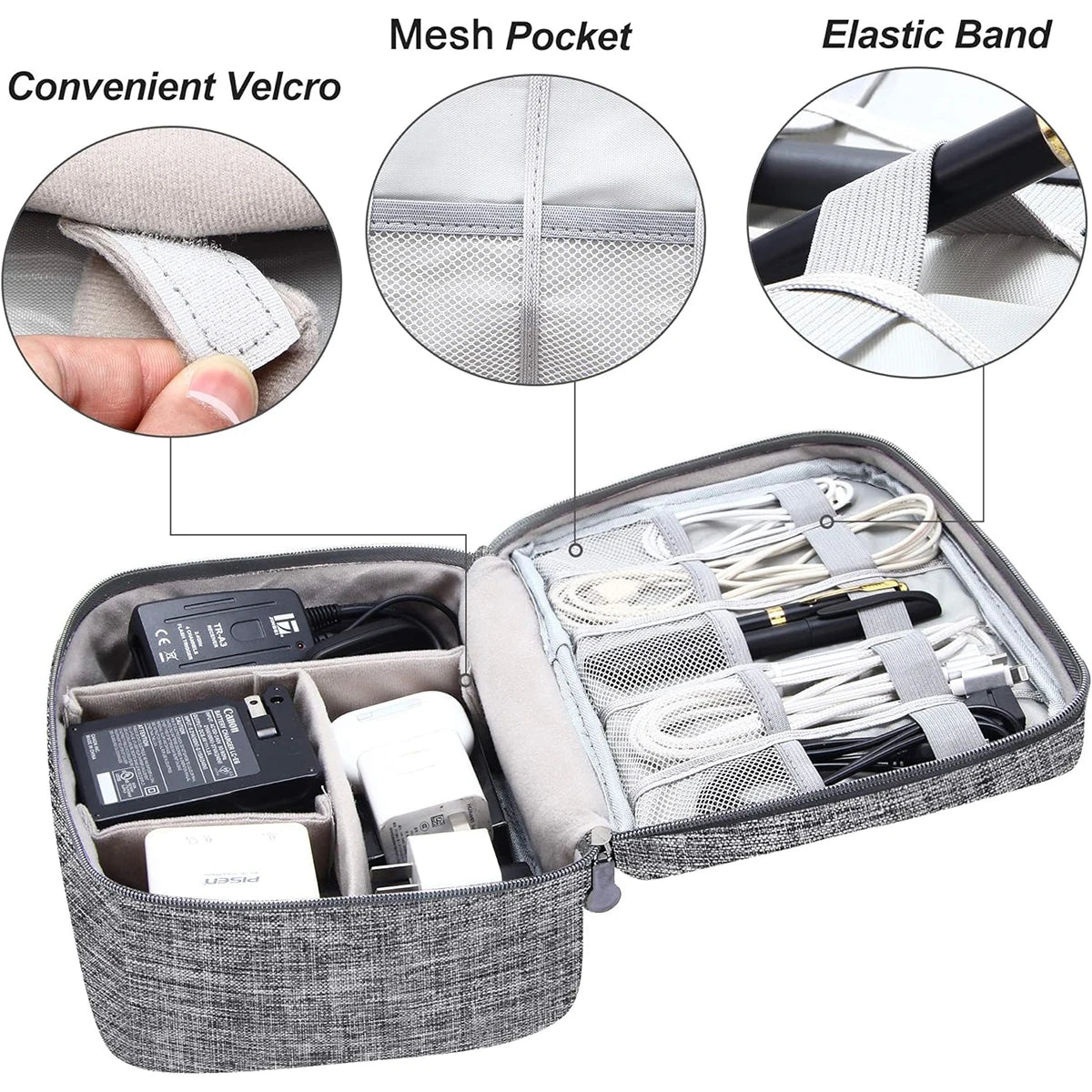 Storage bags and travel storage bags are suitable for electronic accessories, cosmetics, power cords, and portable power banks