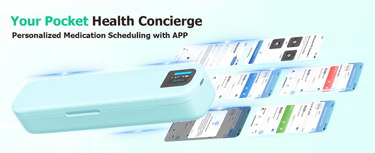 Smart Pill Organizer with Alarm & Bluetooth APP, Weekly Travel Pill Box 7 Day, Portable Pill Reminder for Medicines Vitamins