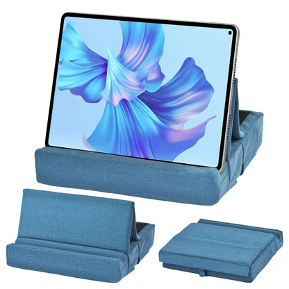 Tablet Pillow Stand for Lap Soft Holder Bed Desk Floor Foldable Multi-Angle Support Tablet Phone Holder for 4-13inch IPad Tablet