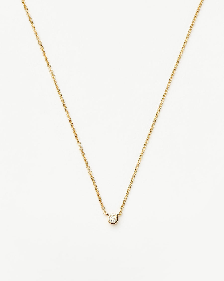 Solid Gold Diamond Solitaire Pendant Necklace | 14ct Solid Gold/Diamond