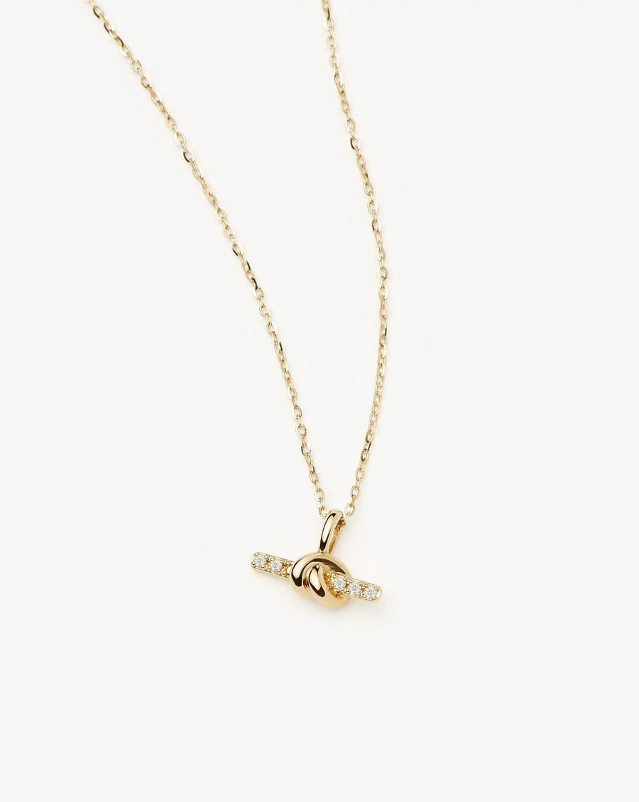 Lucy Williams Solid Gold Diamond T-Bar Pendant Necklace | 14ct Solid Gold/Lab Grown Diamond